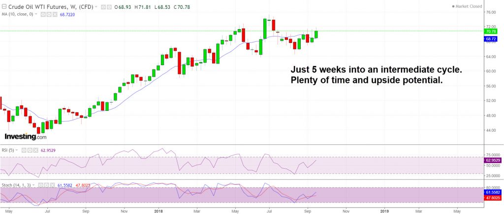 Crude weekly chart is looking good